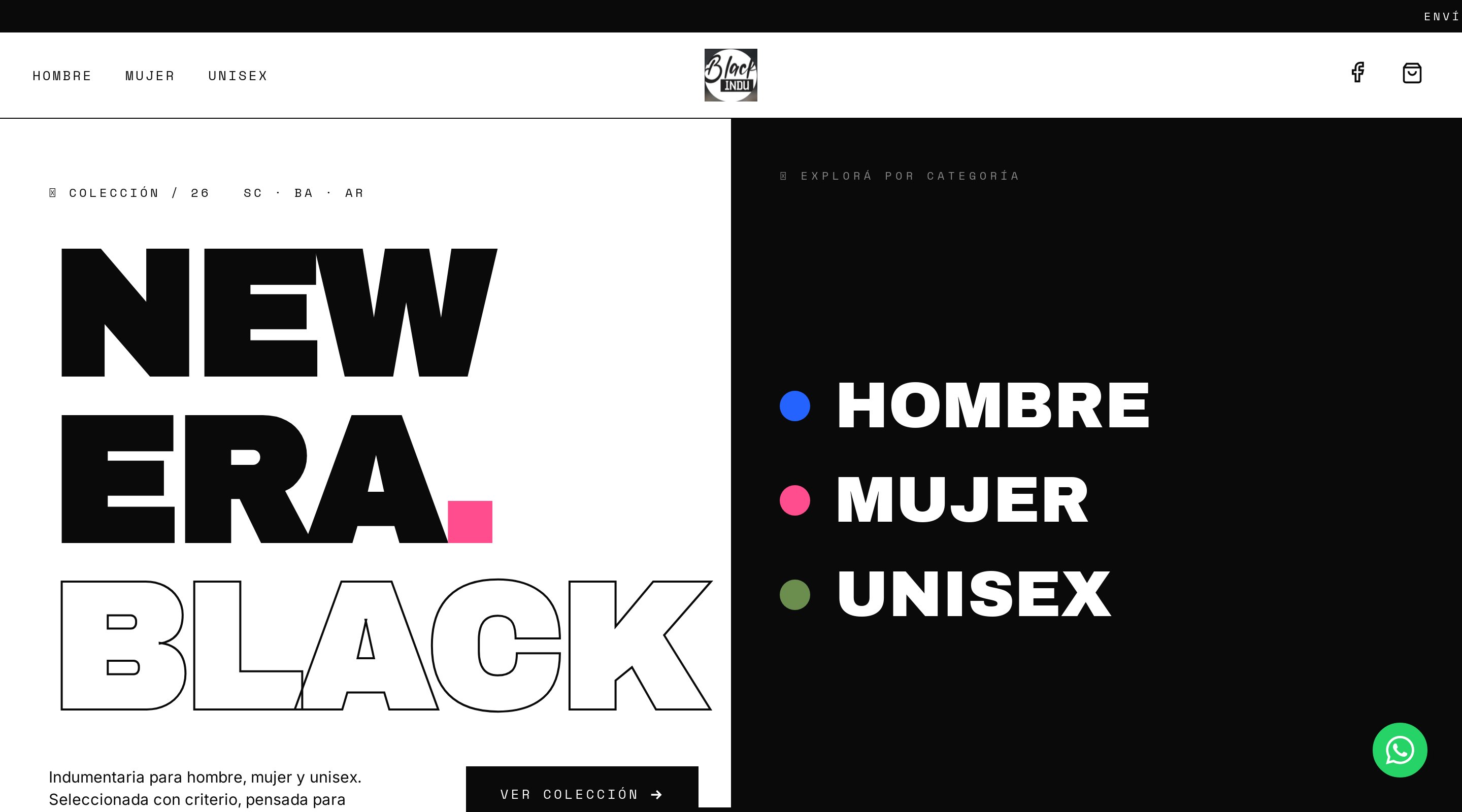 Black Indu — e-commerce de indumentaria
