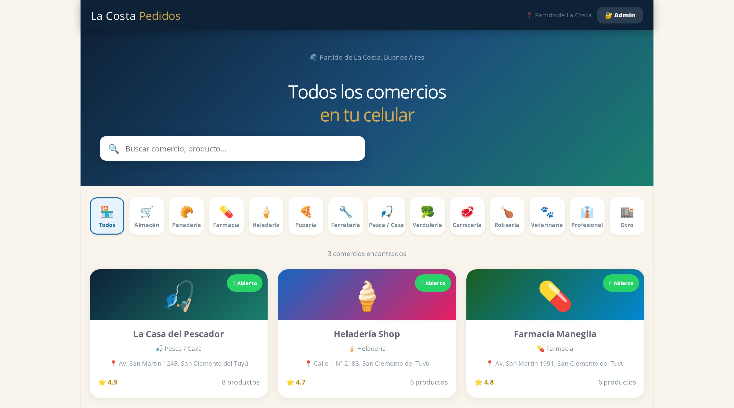 La Costa Pedidos — marketplace local